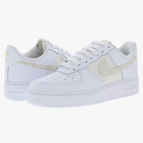 Nike Air Force 1 Low White Flower Embroidery Sneakers Size 7.5 - Picture 1 of 16